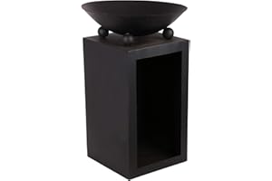 UNUS RM Design Brasero en métal pour jardin et terrasse - Noir - Diamètre : 44 cm