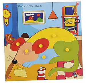 Skillofun Wooden Theme Puzzle Standard Mouse Knobs, Multi Color