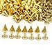 Produktbild 100pcs 10mm Pyramiden Nieten Kegel Schraube Metall-Ziernieten Spikes Spitz Gothic (Golden)