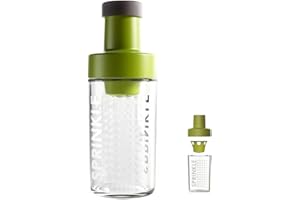 YAMKNICE Dispensador de azúcar de vidrio con pico vertedor, recipiente para azúcar con medición automática , tazón dosificador de azúcar, accesorios de barra de café para café, té y repostería (Verde 1 PCS)