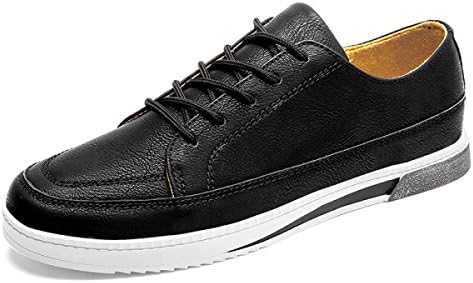 Men Spring And Autumn Casual Shoes Leather Small Shoes Formal Business Men's Shoes,Black-44
