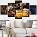 Produktbild Mddrr 5 Panel-Film Roboter Rubiks Würfel Wall E Leinwand Gedruckt Poster Wohnkultur Für Kinder Raum-Wand-Kunst-Modular Bilder  Wohnzimmer Dekoration