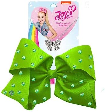 JoJo Siwa 20cm Signature Rhinestone Bow And Necklace Set - Green