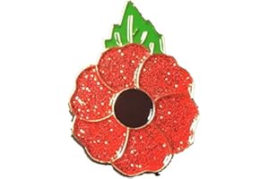 CTTK Lapel Large Lest We Forget Badges and Pins Brooch Red Flower with Green Leaf