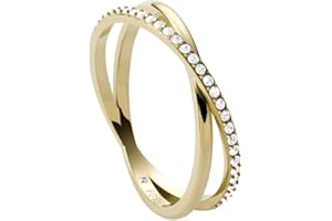 Fossil All Stacked Up Anillo de Mujer en Acero Inoxidable, Dorado