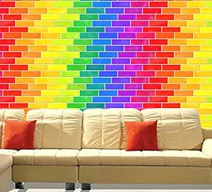 Decor Production Self Adhesive Brick Design Wallpaper Wall Sticker for Home Decor, Living Room, Bedroom, Hall, Kids Room, Play Room (brick-wallpaper-pt13-03-5.5sqft-moq-5)
