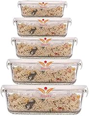 Femora Borosilicate Glass Microwave Safe Container, Set of 3