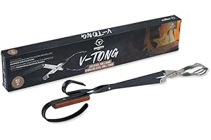 MOESTA-BBQ 10503 Grillzange V-Tong 51 cm - Servierzange mit Holzgriff - Multifunktionale Fleischzange mit Flaschenöffner