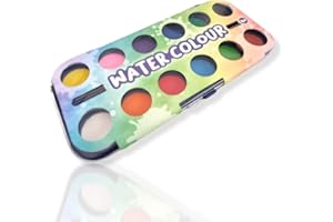 ANTEVIA MATÉRIAUX ANTEVIA – Coffret de 12 pastilles de Gouache pour Enfant avec Pinceau| Plus DE 15 MODELES |Peinture à l'eau Solide Aquarelle Acrylique| Couleurs : 12 Teintes différentes (Water Colour)