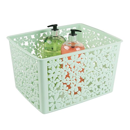 InterDesign 59239EU Blumz Aufbewahrungskorb für Küche, Bad, Büro, Garage – 25,4 x 19,46 x 14,22 cm, Mint, Plastik, 25,4 x 9,46 x 14,22 cm - 3