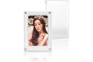 Baskiss 2 Pack Magnetic Card Holders, 66 x 91 mm Card Cares Clear Trading Cards Cases Protectors for Kpop Photocard Sports Card Baseball Card Basketball Card Trading and Display (2 Packs - 1 Card)