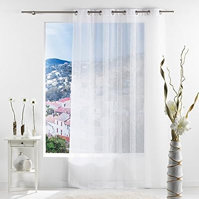 Douceur d'Intérieur Voilage à oeillets en 240cm sablé SALINA blanc