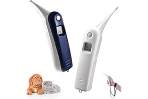 Aurynns Pet Thermometer - Fast Digital Veterinary Thermometer, Switchable C/F for Dogs, Cats, Horses, Cattle, Pigs, Birds, Sheep (Blue)