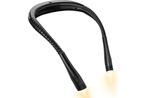 NEUTYPECHIC Luz Lectura Libros Cama 3 Colores y 3 Niveles de Brillo, Luz de Lectura con Cable de Datos de Carga, Linterna Lectura Adecuado para Leer, Tejer, Acampar, Correr de Noche (negro)