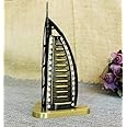 zahab Metal Burj Al Arab Dubai Hotel Desktop Decor Figurines Arab Tower Souvenir Metal Miniature Statue, 8 cm, 15 cm,Metallic