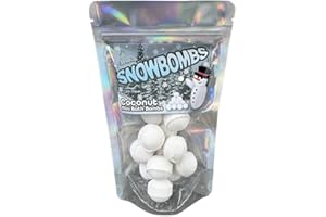 BARE BOUTIQUE Snowbombs Christmas Themed Gift. 12 Coconut Scented Mini Bath Bombs. Ideal Stocking Filler, Advent Calendar Filler, Secret Santa Gift…