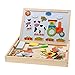 Keetek Drawing Board Baby Kids Wood Magnetic Oppssed Child Educational Toys Animal Spells Happily(Farm Life)