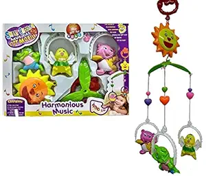 Vibgyor Vibes; 5 PCS Plastic Lovely Colourful Musical Hanging Rattle Toys With Hanging Cartoons For Toddlers/Babies/Infants/Newborns, Multicolor