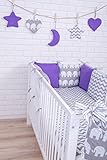 Amilian Baby Nestchen Bettumrandung 210 cm Design24 Bettnestchen Kantenschutz Kopfschutz für Babybett Bettausstattung - 3