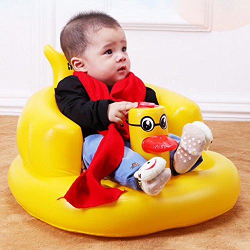 Highdas 2016 Baby Inflatable Sofa Highdas 2016 Baby Thickened Multifunction Learn Chair Highdas 2016 Baby Travel Portable Security Seat Bath Stools (Yellow)