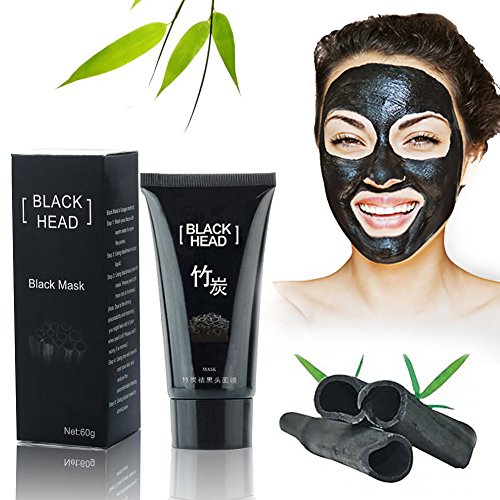 Preisvergleich Produktbild Gesichtsmaske Schwarz, Reinigungsmaske Black Head Mud Mask Mitesser Maske Tiefenreinigung Mitesser Akne Entferner Peel off Maske Bamboo charcoal Pore Acne Peel Purifying Black Head Peel off Maske anti Akne, Reinigungsmaske Mitesser Akne Öl-Kontrolle (60g)