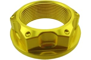 STONEDER Aluminum Steering Stem Nut M24 x 1 For Motorcycle Pit Dirt Motor Bike (Gold)