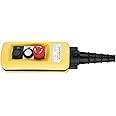 Normally Open Push Button Switch Crane Chain Hoist Lifting Pendant Controller Station UP Down with Emergency Stop 5A 500V IP54, Control Switch