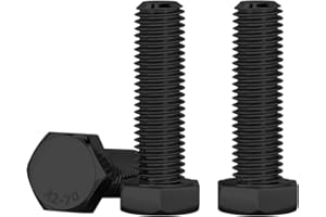 Drenky Bulloni A Testa Esagonale M8 X 25mm, 10 Pezzi Bullone Esagonale DIN 933 Acciaio Inossidabile A2 V2A Viti M8 Alta Resistenza Vite, Filettatura Completa, Nero