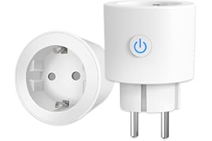 ANTELA WLAN Inteligentne gniazdo wtyczka WiFi kompatybilne z Alexa, Asystentem Google, pomiar zużycia energii, 16A, sterowanie głosowe, zdalne sterowanie APP, ustalanie harmonogramu, 2,4 GHz, 2 PCs.