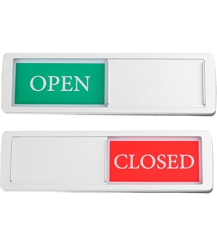 Cartello Aperto Chiuso In Plexiglass - 17,5x6,5 Cm, Con Catena E Ventosa, Nero
