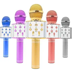 REFULGIX Handheld Wireless Singing Mike Multi-function Bluetooth Karaoke Mic with Microphone Speaker For All Smart Phones (Multicolor)
