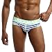 Produktbild Yazidan Herren Sexy Unterwäsche Unterhose Gestreift Beutel Weich Baumwolle Slip Höschen Boxer Herren Gummizug Taille Atmungsaktiv Ort Stämme Geschenk Neuheit Multi Farbig Kurze Hose(Grün,L )
