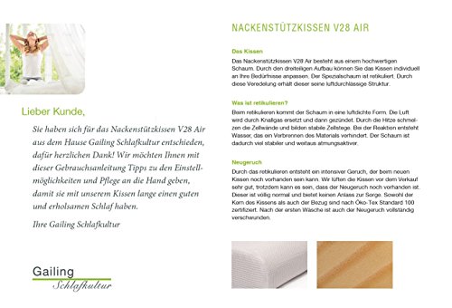 Nackenstützkissen V28 Air – Weltneuheit! Ideal bei starkem schwitzen. 28-fach verstellbar- atmungsaktiv – waschbar bei 60°C – sehr hochwertig – Nackenkissen mit 3D-Bezug- vorübergehend zum Einführpreis! - 9