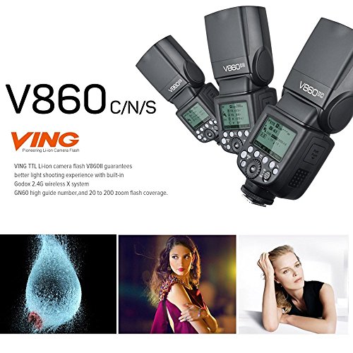 Godox Ving V860IIN 2.4G I-TTL Maestro-Esclavo HSS 1/8000s Li-ion Bateria Camara Flash Speedlite 1.5S Reciclaje Tiempo 650 Full Power + Godox X1N Inalambrico Remote Flash Disparador Transmisor para Nikon DSLR Camara + LETWING DIGITAL Gift Paño (V860II-N+X1N-T)