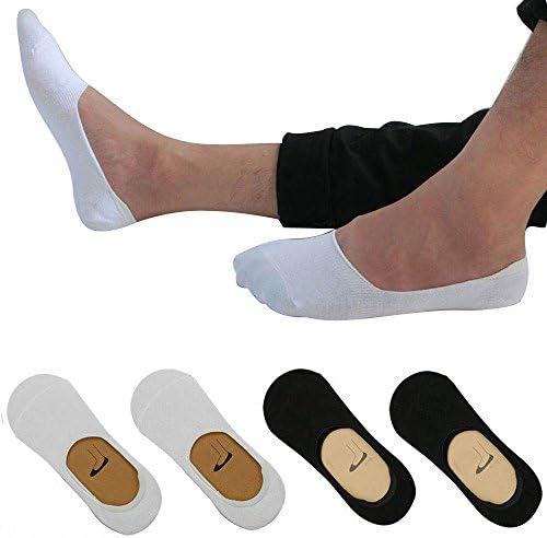 12 Pairs White x MHC Mens Invisible Cotton Socks Low Cut No Show Easy Grip Sports Sock by packs - Size UK 6-11