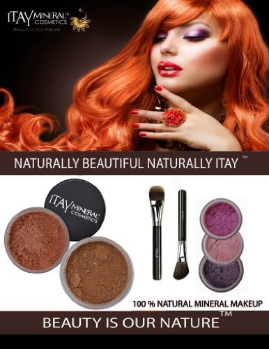ITAY Mineral Luxury Kit Dark SPF15 Foundation MF8+ Blush Mb6 + 3 Eye Shimmers + Moisturizer + 2 Cala Brushes
