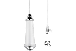 TXErfolg Ceramic Light Pull Cord 8cm Light Pull Handle with 150cm Cord Connector Bathroom Light Pull Switch Pull Cord Handle Chrome for Bathroom Toilet Light Ceiling Light Fan Switch(White)