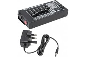 QTX | 24 Channel Mini DMX Controller | Portable Lighting Console for DJs, Parties, Stage & Club Events | Sound Light Controller for LED Par Cans, Lasers, Uplights, Smoke & Effects Lighting