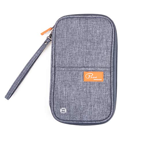 TRIWONDER Porte Passeport Famille Portefeuille de Voyage RFID Imperméable Couverture Document Organisateur Bourse pour Voyage Billet (Gris)
