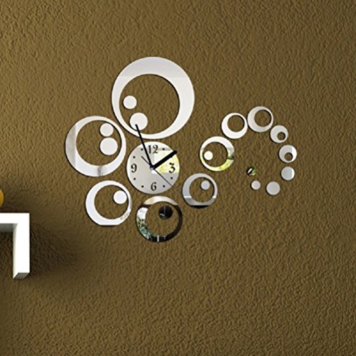 URAQT 3D Modern Wanduhr Acryl, DIY Kreatives Design, Groß Dekoration Uhr Deko Wandtattoo, Öffentliche Plätze Wohnzimmer Büro Studierzimmer