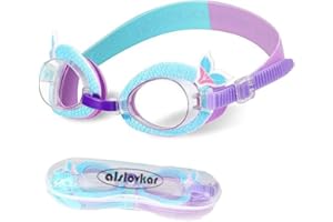 alslovkar Occhialini da Nuoto per Bambini, Occhialini da Nuoto dei Cartoni Animati, Protezione UV Anti-Appannamento Occhialini da Nuoto Confortevole Regolare per Bambini