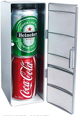 ShanZWH Mini Cold and Warm USB Fridge Drink Refrigerator - Sliver Color