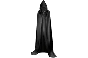 Myir JUN Cape à Capuche Adulte Unisexe Cosplay Costume Halloween Party Déguisement Wicca Vampire Cape Longue (Noir, XXL)