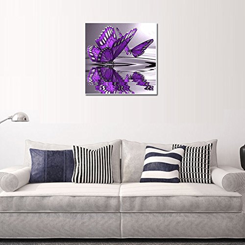 DIY 5D Purple Butterfly Diamond Painting Cross-Stitch for Entrance Living Room Bedroom - 2