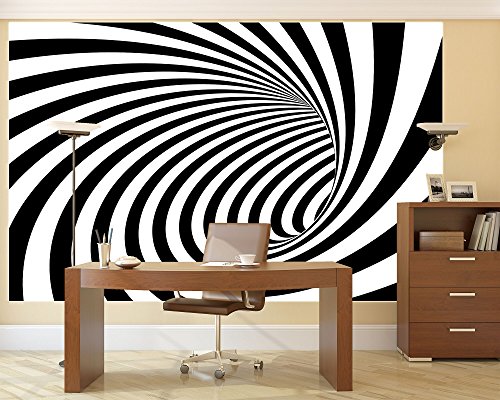 GREAT ART 3D Tunnel schwarz-weiß Wanddekoration – Wandbild Abstrakt Motiv XXL Poster (140 x 100 cm) - 9