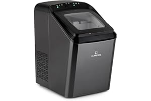 Klarstein 2.9L, Partytime Macchina del Ghiaccio Professionale, Fabbricatore Ghiaccio Secco Alimentare 15kg, Cubetti di Grandi Piccole Dimensioni, da Casa Autopulente Cocktail