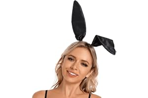 SCSpecial Bunny Ears Headband Easter Headband Rabbit Ear Hair Band for Party Cosplay Costume Accessory - Black