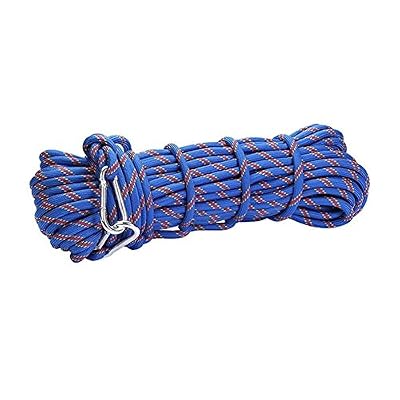 Rosy nuages 15 m (14,9 m) 300 kg 3 KN Safety Perfessional Corde escalade auxiliaire, diamètre 10 mm, 100% garantie de qualité, bleu
