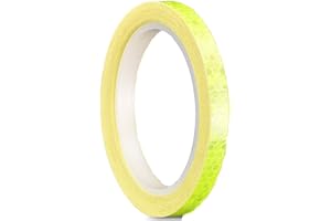 Reemky 1cm x 8M/26ft adesivi riflettenti intemperie ad alta intensità bici adesivi auto moto adesivo per la protezione di sicurezza ciclismo all'aperto (giallo)