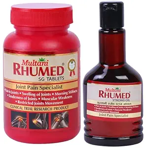 Multani Rhumed SG Tablets - 60 Tablets with Free Rhumed Strong Oil - 60 ml